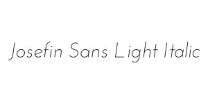 Josefin Sans Light Italic Font