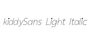 kiddySans Light Italic Font