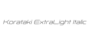 Korataki ExtraLight Italic Font