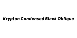 Krypton Condensed Black Oblique Font