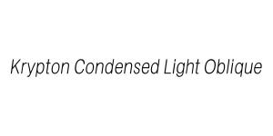 Krypton Condensed Light Oblique Font