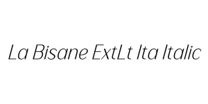 La Bisane ExtLt Ita Italic Font