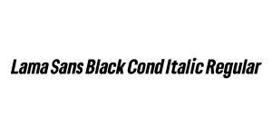 Lama Sans Black Cond Italic Regular Font