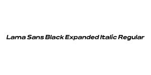 Lama Sans Black Expanded Italic Regular Font
