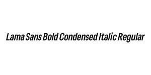 Lama Sans Bold Condensed Italic Regular Font