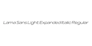 Lama Sans Light Expanded Italic Regular Font