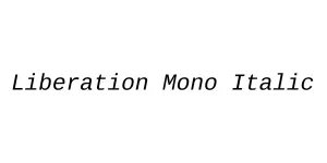 Liberation Mono Italic Font