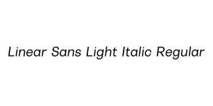 Linear Sans Light Italic Regular Font