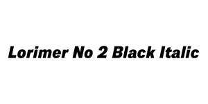 Lorimer No 2 Black Italic Font