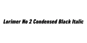 Lorimer No 2 Condensed Black Italic Font