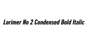 Lorimer No 2 Condensed Bold Italic Font