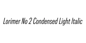 Lorimer No 2 Condensed Light Italic Font