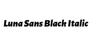 Luna Sans Black Italic Font