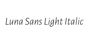 Luna Sans Light Italic Font