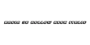 Magia 3D Hollow-Neon Italic Font