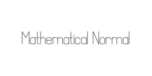 Mathematical Normal Font