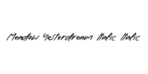 Meadow Yesterdream Italic Italic Font