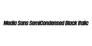 Media Sans SemiCondensed Black Italic Font