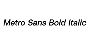 Metro Sans Bold Italic Font
