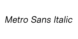 Metro Sans Italic Font