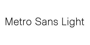 Metro Sans Light Font