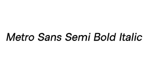 Metro Sans Semi Bold Italic Font