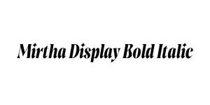 Mirtha Display Bold Italic Font