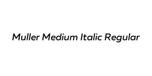 Muller Medium Italic Regular Font