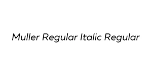 Muller Regular Italic Regular Font
