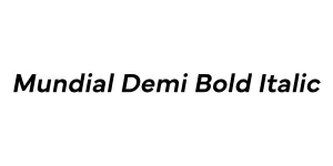 Mundial Demi Bold Italic Font