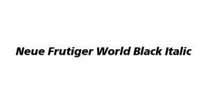 Neue Frutiger World Black Italic Font