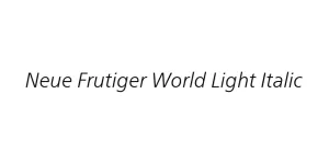 Neue Frutiger World Light Italic Font