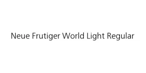Neue Frutiger World Light Regular Font