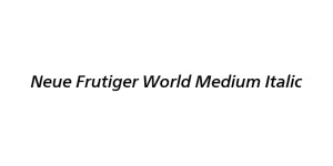 Neue Frutiger World Medium Italic Font