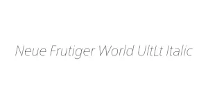 Neue Frutiger World UltLt Italic Font