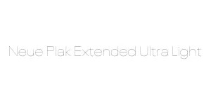 Neue Plak Extended Ultra Light Font