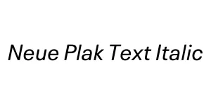 Neue Plak Text Italic Font
