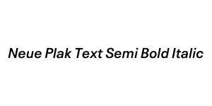 Neue Plak Text Semi Bold Italic Font