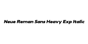 Neue Reman Sans Heavy Exp Italic Font