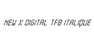 New X Digital tfb Italique Font