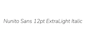 Nunito Sans 12pt ExtraLight Italic Font