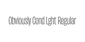 Obviously Cond Lght Regular Font
