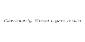 Obviously Extd Lght Italic Font