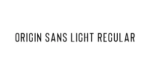 Origin Sans Light Regular Font