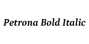 Petrona Bold Italic Font