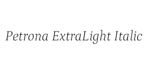 Petrona ExtraLight Italic Font