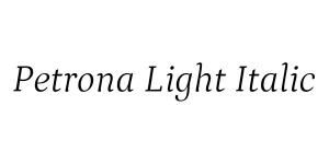 Petrona Light Italic Font