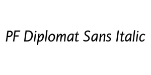 PF Diplomat Sans Italic Font