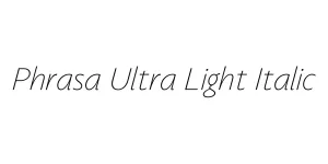 Phrasa Ultra Light Italic Font