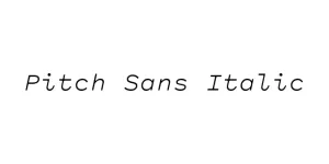 Pitch Sans Italic Font